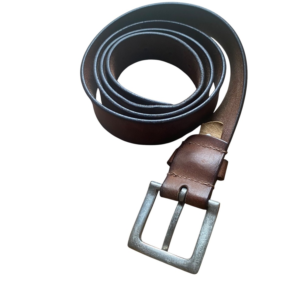 Stone Mountain Mens Brown Leather Belt Distressed Rugged Buckle Western XL42-44‎ - Picture 7 of 10